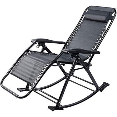 Imagem de Espreguiçadeira, cadeiras reclináveis, cadeira de balanço com gravidade zero dobrável, com encosto reclinável, adequada para varanda, acampamento, acampamento, cadeira com suporte de gramado de