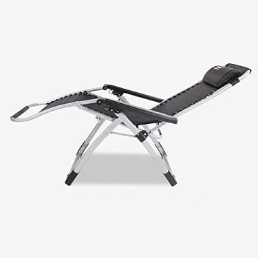 Imagem de Espreguiçadeira de jardim, espreguiçadeira dobrável, reclinável de gravidade zero, cadeira Siesta para escritório com almofada de algodão grosso, varanda, espreguiçadeira, cadeiras reclináveis para