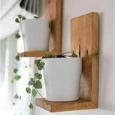 Imagem de Kit 3 Suportes Prateleiras de Parede Nicho em L para Decoração(Envelhecida)