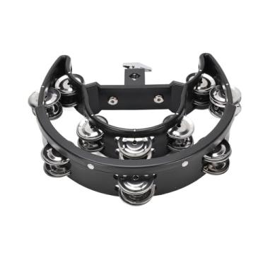 Imagem de RiToEasysports Pandeiro de Fileira Dupla, Instrumento Musical de Meia Lua Com Jingles Grandes para Festas KTV, Percussão Portátil ABS Ergonômica para Adultos, Crianças, Iniciantes