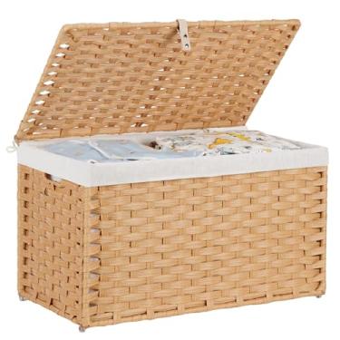 Imagem de Cesto de armazenamento de vime com tampa - Natureza