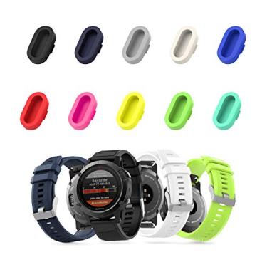 Imagem de MoKo Plugue antipoeira compatível com Garmin Fenix 7/7S/7X/ 5/5S/5X/6/6S/6X/6 Pro/6S Pro/6X Pro/Forerunner 935/Vivoactive 4/Venu, pacote com 10 protetores de porta de carregador de silicone