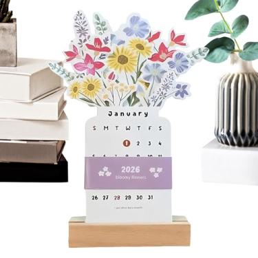 Imagem de Calendário de mesa 2026 - agenda mensal pequena com base de , calendário de mesa 2026, 12 meses, para quarto, viagem, trabalho, apartamento, dormitório, hotel, sala de aula