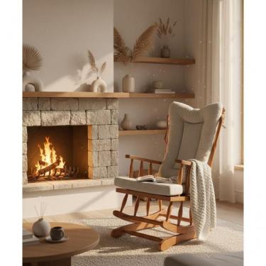 Imagem de Cadeira De Balanço 1,18 X 61 X 85 - Madeira Maciça - Móveis De Gramado - Castanho