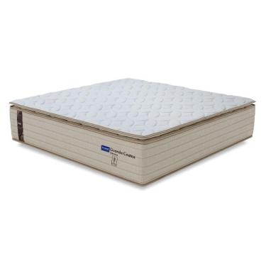 Imagem de Colchão King Probel Molas Ensacadas Pillow Top 193x203x30cm Guarda Costas Genova Branco-bege Branco - Bege