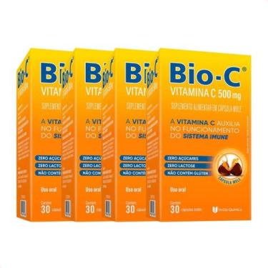 Imagem de Kit com 4 - Suplemento Vitamina C Bio-C 500mg c 30 cápsulas - União Qu