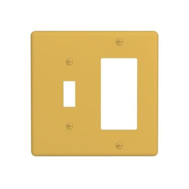 Imagem de WUYOCHA Capas de tomada decorativas amarelo calêndula 2 interruptores de luz, interruptor único, 1 balancim, placas de parede para tomadas elétricas, capas para quarto, cozinha, decoração de casa