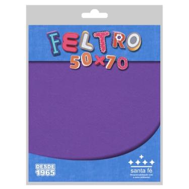 Imagem de Pacote Tecido Feltro Blister 50cm X 70cm 60 Cores Diferentes (ROXO - 071)