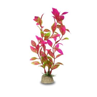 Imagem de D & K Exclusives Plantas artificiais de aquário, pacote com 10 decorações de aquário de plástico de 18 cm, decoração colorida de paisagem aquática para água doce, tanques tropicais (planta de folha