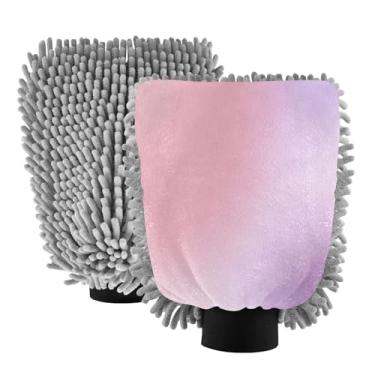 Imagem de STAYTOP Luvas de lavagem de carro lindas cores, 2 peças, luvas de microfibra de chenille, sem arranhões, panos de esponja de lavagem ultra absorventes para carros, limpeza doméstica - G