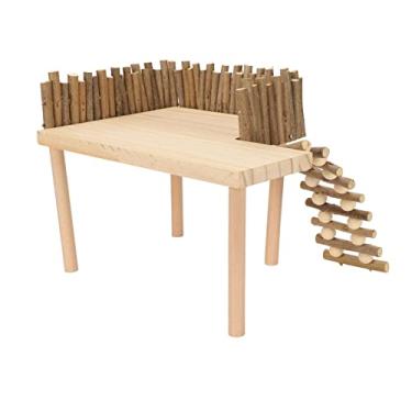 Imagem de Generic Plataforma de Escalada de Hamster Flexível de Madeira Natural Pequeno Playground de Atividades para Animais de Estimação para Planador de Açúcar Golden Bear, Estrutura Estável, para Brincar