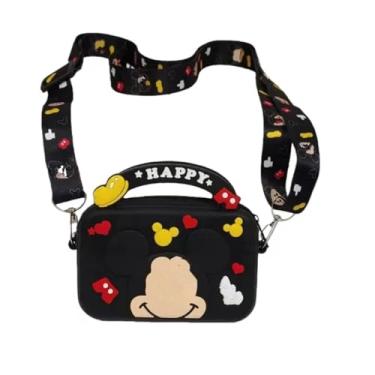Imagem de cabfirm Bolsa tiracolo infantil, bolsa de mão com zíper, bolsa de ombro, bolsa de ombro, bolsa de moedas, acessórios, bolsa de dinheiro, Minne Mouse preto