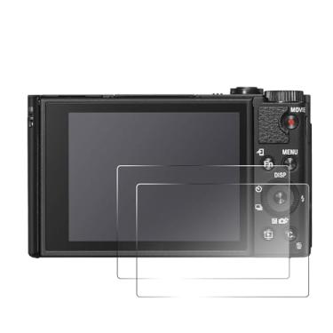 Imagem de 2 peças de película protetora de tela compatível com câmera SONY HX99 HX99V WX800 WX700, película de vidro temperado transparente de dureza 9H para fotógrafos Vloggers Studio Use, anti-arranhões e