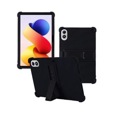 Imagem de Capa para Xiaomi Poco Pad M1 12,1 polegadas 2025 nova, capa protetora de borracha leve à prova de choque, capa protetora ajustável de silicone macio para crianças, preta