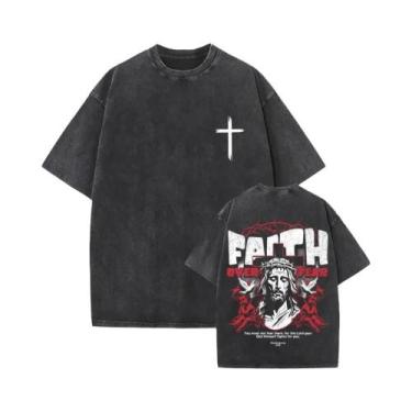 Imagem de Camiseta Religiosa Vintage Lavada Y2K Christian Jesus Forgive Them Fat