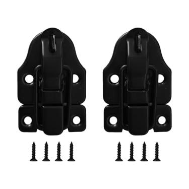 Imagem de Runseaway 2 peças de trava de alternância estilo preto retrô, fecho de metal antigo com furo de cadeado para caixas de joias, armários, caixas de ferramentas, malas vintage