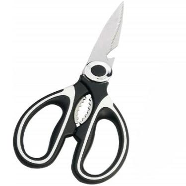 Imagem de Tesoura Multifuncional de Cozinha com Lâminas de Inox - Corta Carne Legumes Ossos Nozes - Com Abridor de Garrafa