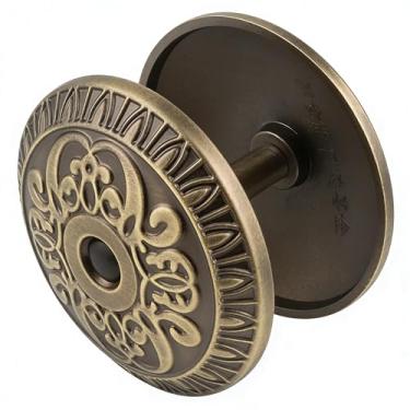 Imagem de Placa de cobertura vintage de liga de zinco para furo de porta de 5 cm de diâmetro com parafusos para decoração de enchimento de furos (Bronze)