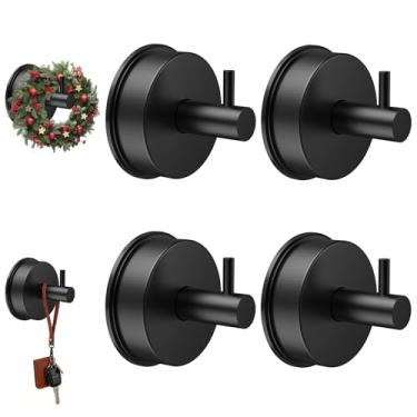 Imagem de VZZNN Pacote com 6 ganchos de ventosa a vácuo de aço inoxidável - sucção de toalha de banho resistente de aço inoxidável - ganchos reutilizáveis para banheiro, espelho, parede, banheiro, vidro