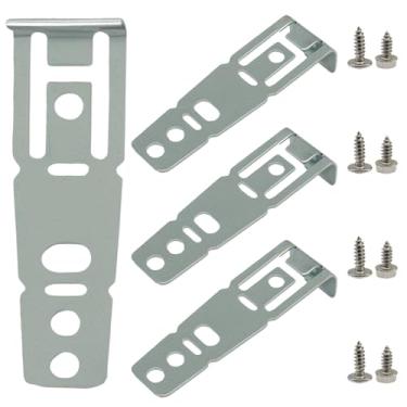 Imagem de LifCratms Pacote com 4 WD01X21740 Suporte de montagem para lava-louças com parafusos, suporte de aço inoxidável para peças de reposição de lava-louças, substitui WD01X10598, PS11700868