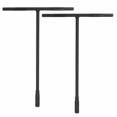 Imagem de HARFINGTON 2 peças soquete de chave em T 6 mm métrico de aço de alto carbono soquete de chave inglesa de 6 pontos com alcance longo para reparo de motocicletas e bicicletas, cinza-preto