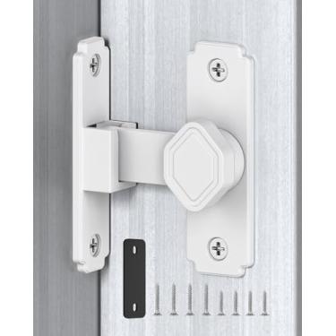 Imagem de Mixizigoz Fechadura de porta de celeiro de 90 graus, fechadura de porta deslizante de liga de alumínio resistente, trava de portão de segurança doméstica adequada para celeiro, banheiro, jardim, cerca