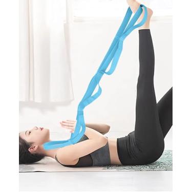 Imagem de Alça de alongamento de ioga de 10 voltas para fisioterapia – faixa de exercícios não elástica para pilates, ioga, alongamento para mulheres e homens