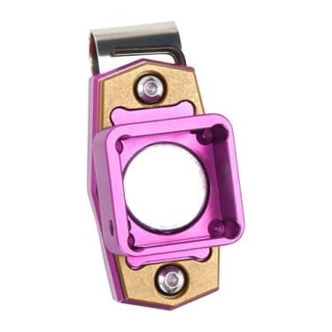 Imagem de Suporte magnético de giz de bilhar portátil para taco de sinuca com clipe fixo de liga de alumínio para taco de bilhar capa com ponta de giz para acessórios de mesa de sinuca - quadrado/roxo