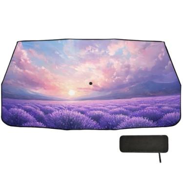 Imagem de Toldos de caminhão lavanda para proteção de isolamento térmico de para-brisa capa de guarda-chuva de carro 147.3 cm x 75.4 cm sombra para carro
