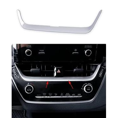 Imagem de ANUNFRRE Acessórios de carro aptos para Toyota Corolla 2020 2021 2022 2023 ABS console central painel de ar condicionado guarnição 1 peça SRT (prata fosco)