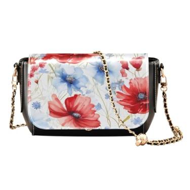 Imagem de Laranjas em uma bolsa transversal de couro amarela para mulheres, bolsas de couro para mulheres bolsa transversal, Branco com flores silvestres - 2, One Size