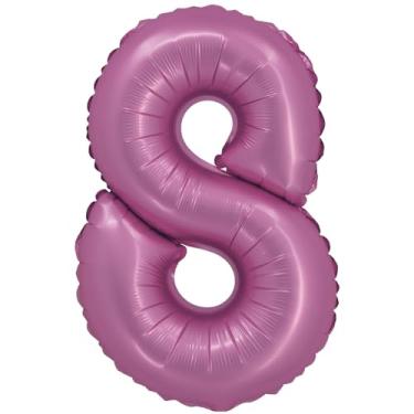 Imagem de BALAO CROMADO C/CANUDO 16" ROSA NUMERO 8