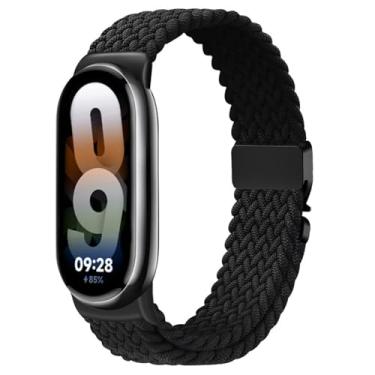 Imagem de Issinlky Pulseira trançada de nylon compatível com Xiao Mi Band 8/9/10, pulseira elástica de substituição para mulheres e homens