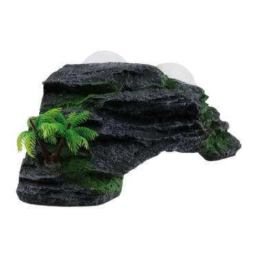 Imagem de Tighall Plataforma de pesca de tartaruga, tanque de água, plataforma de escalada de tartaruga com 2 ventosas, plataforma de tartaruga artificial para sapo com chifres de cobras (estilo escada preta)