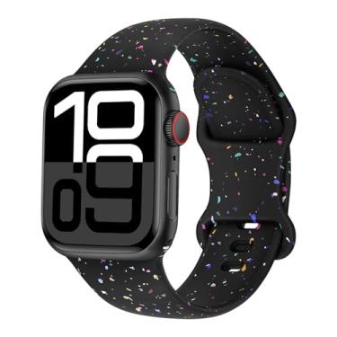 Imagem de Pulseira esportiva, compatível com Apple Watch de 38 mm, 40 mm, 41 mm, 42 mm, 44 mm, 45 mm, 46 mm, 49 mm, adequada para séries 11 10 9 8 7 6 5 4 3 SE, homens e mulheres. (preta, 49/46/45/44/(42