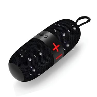 Imagem de Caixa de Som Bluetooth MTS-6003, Portátil, 16W, Bateria 1500mAh, Bluetooth 5.1, Entradas USB/AUX/Tipo-C/Cartão TF, 20.7cm, Preta com Detalhes Vermelhos (Preto)