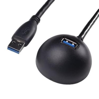 Imagem de LUKFOCAB Cabo de extensão USB 3.0 com pedestal, cabo de transferência de dados USB 3.0 tipo A macho para fêmea, suporta 5 Gbps para pen drive, leitor de cartão, teclado, mouse, laptop, tablet, webcam