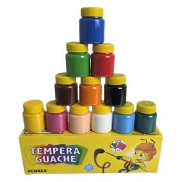 Imagem de Tinta Tempera Guache 12 Cores 15ml Cada Acrilex