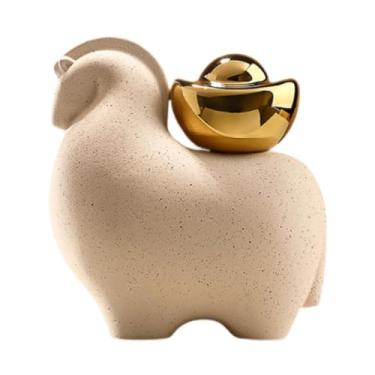 Imagem de Generic Estatueta de Cavalo de Cerâmica, Escultura de Animal, Ornamento, Pequena Estátua de Cavalo para Estante, Mesa de Escritório, Quarto, Lareira, Armário, Style a