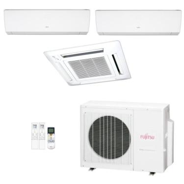 Imagem de Ar-Condicionado Multi Split Inverter Fujitsu 18.000 (2x Evap HW 7.000 + 1x Evap Cassete 4 Vias 12.000) Quente/Frio 220V
