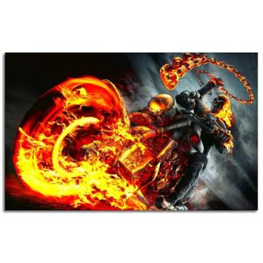 Imagem de Arte de parede Chopper Impressão em tela pôster assustador para casa conjunto de 1 decorações não ramificadas 91 cm x 50 cm