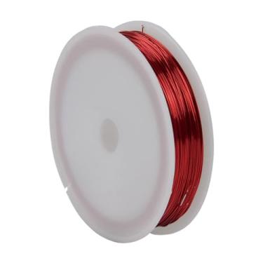 Imagem de Fio de artesanato ultrafino de 0,3 mm, rolo de fio de joias de alumínio de 50 m (164,04 pés) cores sortidas para embrulho de arame, contas, escultura DIY, modelagem e projetos de arte (cor: vermelho)