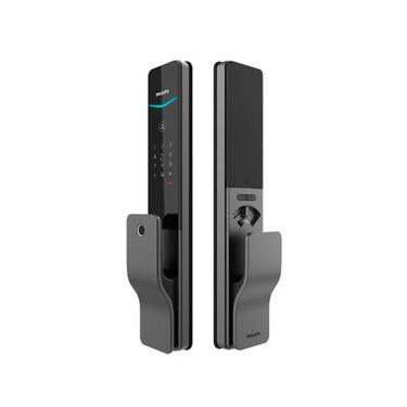 Imagem de Fechadura Digital Biométrica Push & Pull Philips de Embutir Preta - DDL801