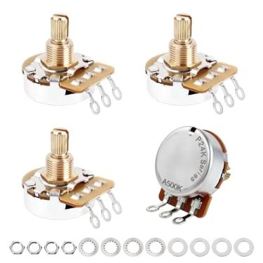 Imagem de Banworks Brass A500K Imperial 9,5 mm Panelas de guitarra tamanho completo, eixo curto dividido de 24 estrias (comprimento de 15,5 mm) Potenciômetro cônico de áudio para Gibson Les Paul LP/SG Fender