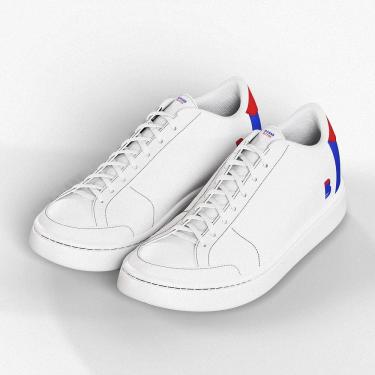 Imagem de Tênis Couro BoraVarejar Confortável Solado Borracha Antiderrapante Unissex Branco