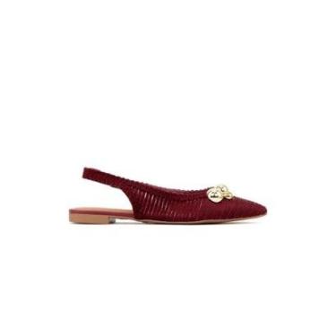 Imagem de Sapatilha Slingback Valentina Bico Fino Tramada Vinho-Feminino