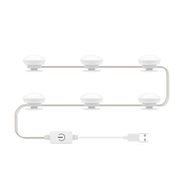 Imagem de Lâmpada de Espelho Vanity LED Luz Maquiagem USB Luzes Refil Frontais com Dimming Tri-color