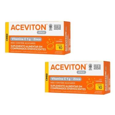 Imagem de Kit 2x Suplemento Aceviton Vitamina C + Zinco 10 cpr CIMED