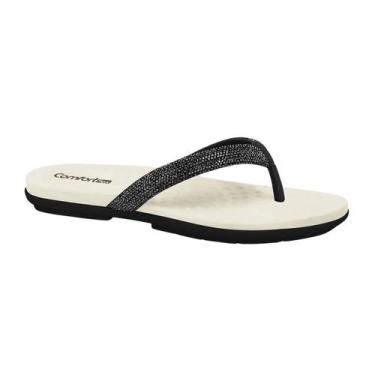 Imagem de Chinelo Comfortflex Feminino Dedo Strass Glitter Conforto -, Preto, 37