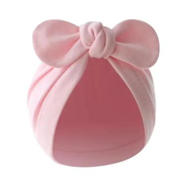 Imagem de Touca De Algodão Com Orelhas De Coelho Para Bebês, Cor Sólida, Gorro I